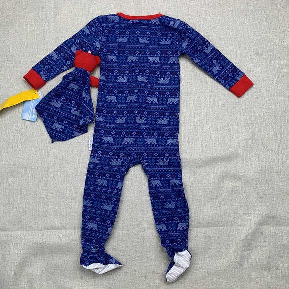 MAX & OLIVIA Boys Gripper Soles Easy Opening Front Zipper Onesie Size 24M - Picture 9 of 9